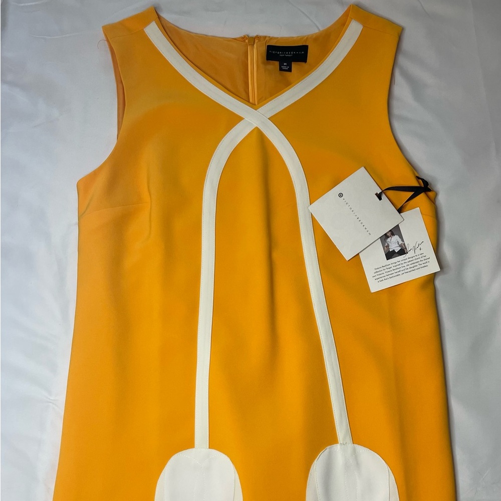 Mid length mustard color dress by Victoria Beckham for Target